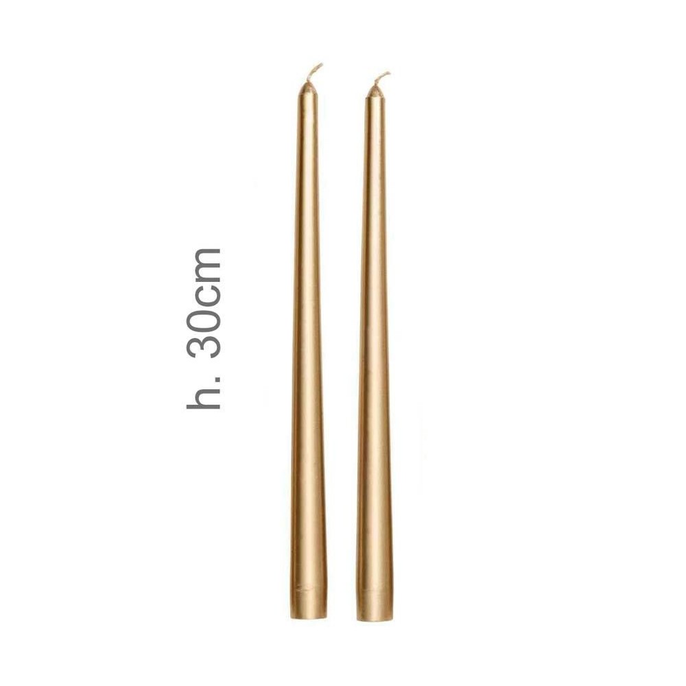 SET 2 CANDELE STELO H30 ORO